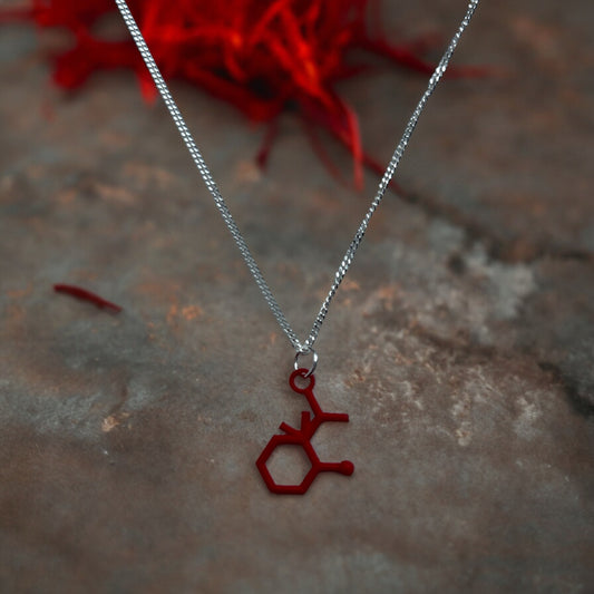 Saffron Molecule - Science Earrings and Necklaces