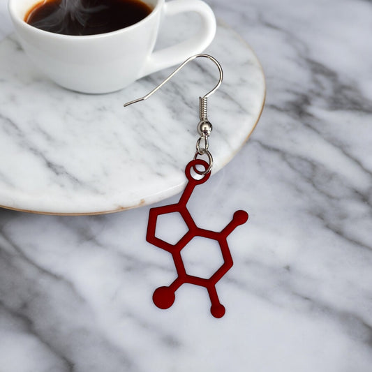 Caffeine Molecule - Science Earrings and Necklaces