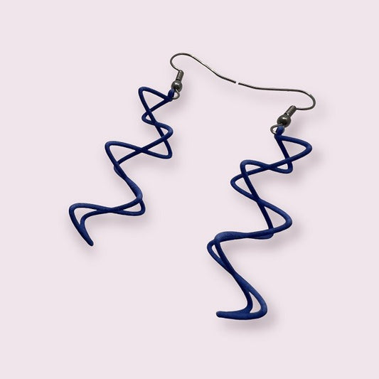 Electromagnetic Wave - Science Earrings in Biue