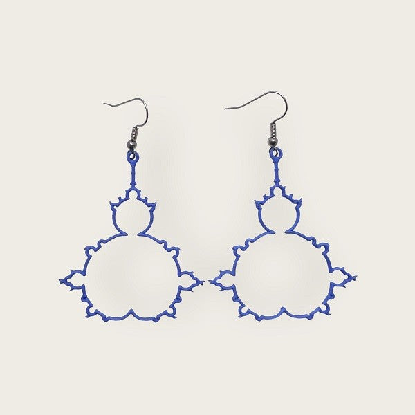 Mandelbrot Fractal Earrings and Necklaces in blue