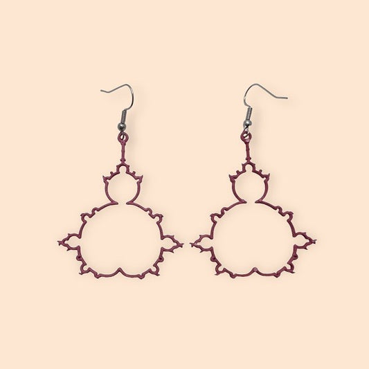 Mandelbrot Fractal Earrings and Necklaces in red