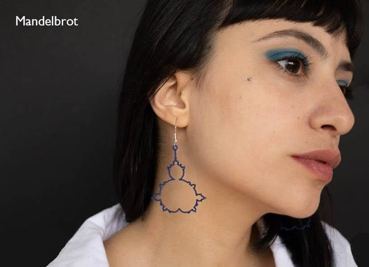 Mandelbrot Fractal Earrings in blue