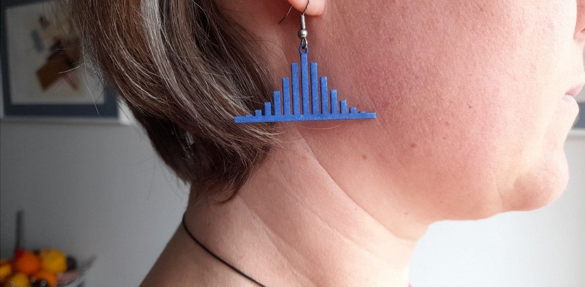 Normal Distribution - Earrings in Blue