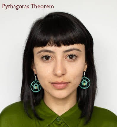 Pythagoras earrings - hand-dyed in six colours