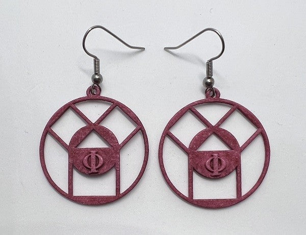 Pythagoras earrings - hand-dyed in Red