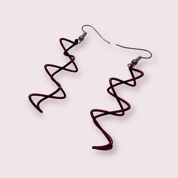 Electromagnetic Wave - Science Earrings in Red