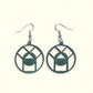 Pythagoras earrings - hand-dyed in green