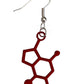 Caffeine Molecule Earring in Red