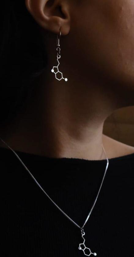 Serotonin Molecule - Science Earrings and Necklaces