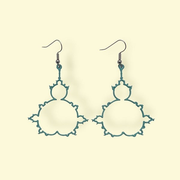 Mandelbrot Fractal Earrings and Necklaces in green