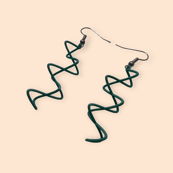 Electromagnetic Wave - Science Earrings in Teal
