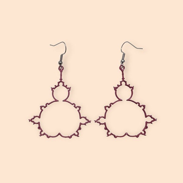 Mandelbrot Fractal Earrings and Necklaces in red