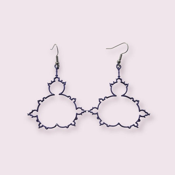 Mandelbrot Fractal Earrings and Necklaces in purple