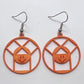 Pythagoras earrings - hand-dyed in orange