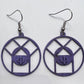 Pythagoras earrings - hand-dyed in lilac