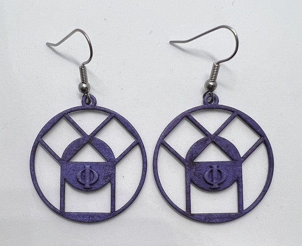 Pythagoras earrings - hand-dyed in lilac