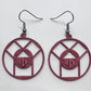 Pythagoras earrings - hand-dyed in Red